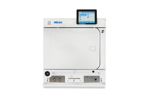 Melag autoclave 43B Evolution front view with service panel open